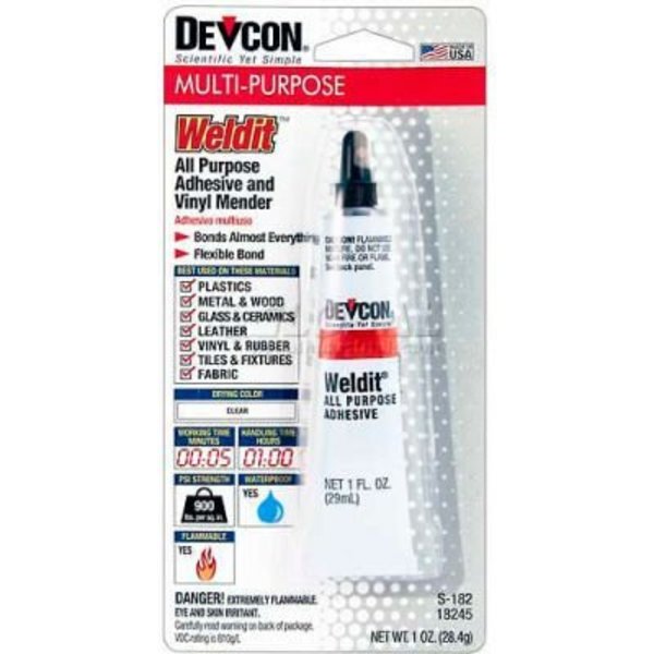 Itw Brands Devcon® Weldit„¢ Cement All-Purpose Adhesive, 18245, 1 Oz. Tube 18245